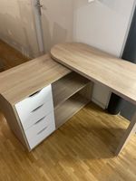 Verstellbarer Schreibtisch / Eckpult mit Schubladen