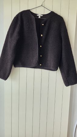 H&M Teddy Fleece Jacke XS dunkelbraun