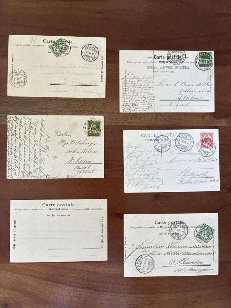 Ansichtskarten: 11 Ansichtskarten Schweiz von Winterthur ZH – Gebraucht aus Oftringen von Cla.vD.74 3