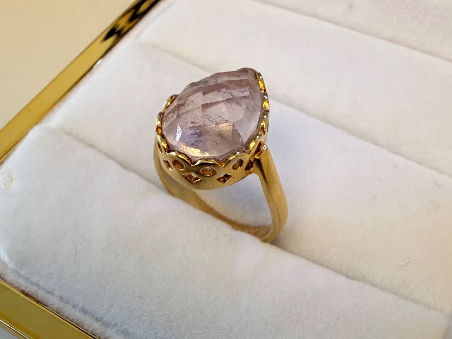 Anelli: Ring Silber 925 mit einem Rosenquarz Stein Gr. 58 – Nuovo e nell'imballaggio originale da Zug venduto da gold.schmuck