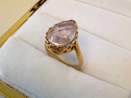 Ring Silber 925 mit einem Rosenquarz Stein Gr. 58
