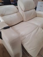 Canapé cuir 2 places beige électrique bon état