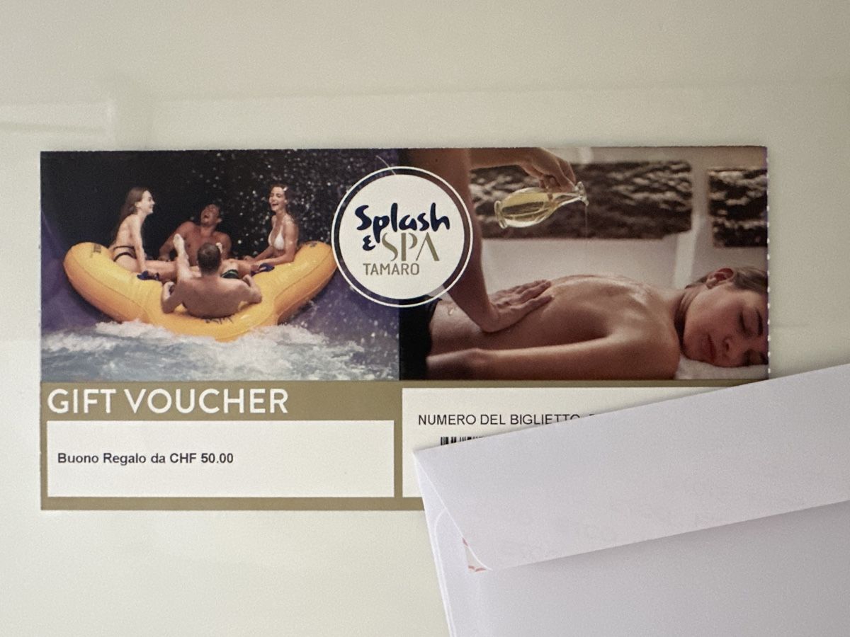 Buoni: Splash e Spa Tamaro voucher 50 chf – Nuovo e nell'imballaggio originale da Gordola venduto da EleSecondHand-TCG