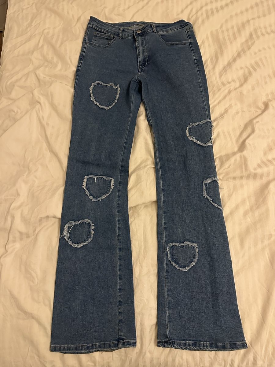 Jeans: Herz Jeans mit Herzchen-Muster – Usato da Dübendorf venduto da Magis_Stuff