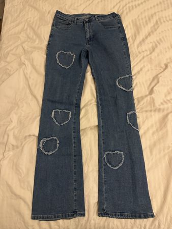 Herz Jeans mit Herzchen-Muster