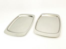 2 Servierplatten aus Chromstahl 40,5cm
