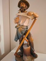 Bauer mit Sense Südtiroler Holzschnitzerei 60cm Holzfigur