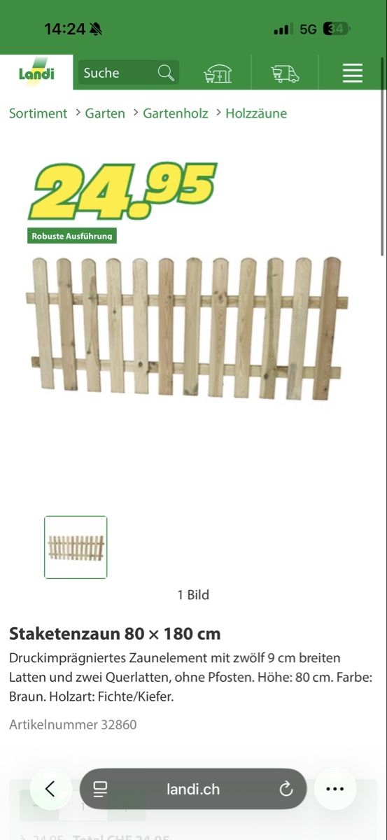 Articoli in legno: Gartenzaun zu verkaufen – Usato da Dübendorf venduto da van_vfv5 2