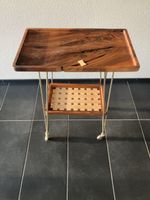 Nussbaumholz Beistelltisch, servierwagen, Handarbeit, Top!