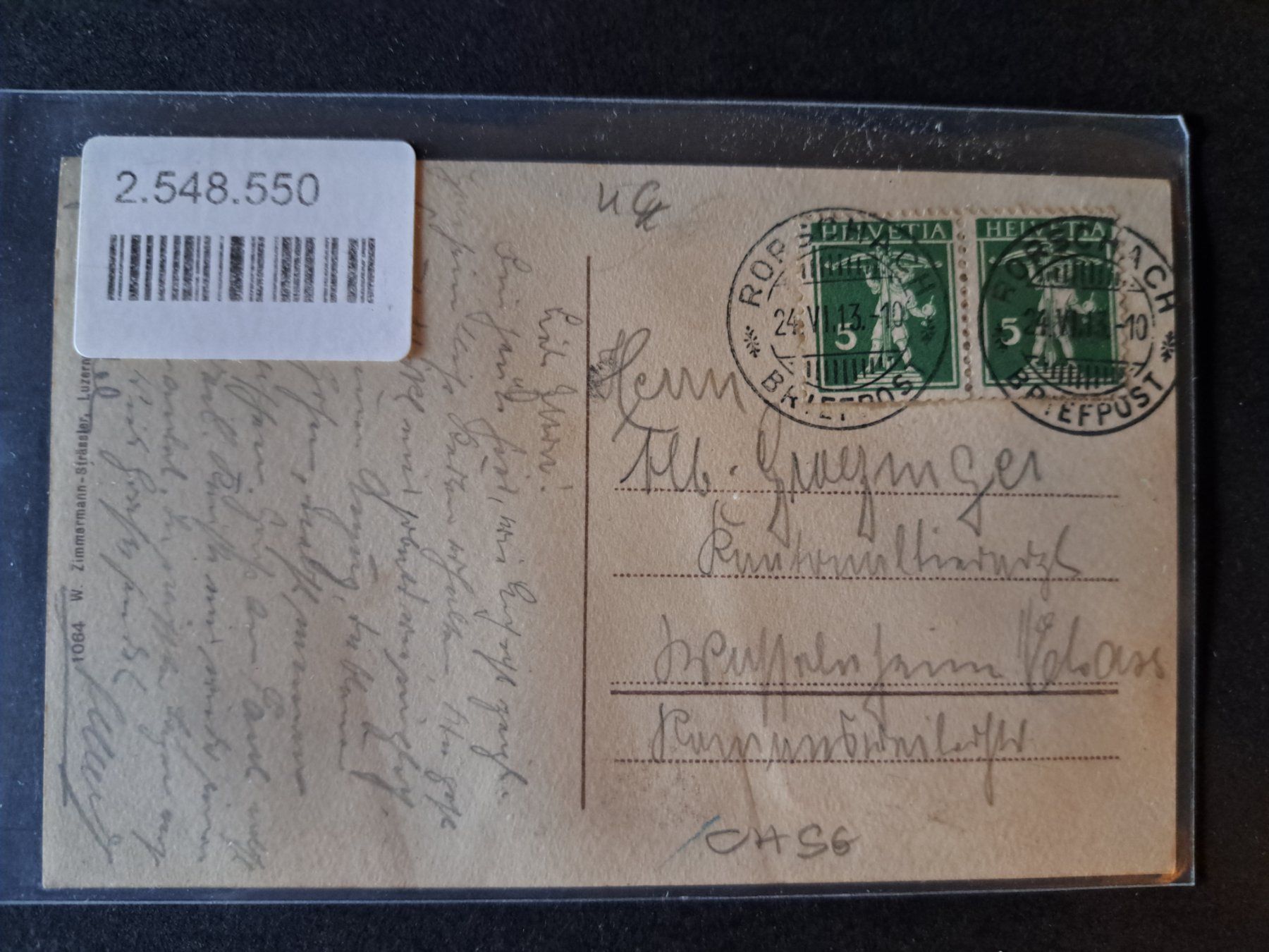 Ansichtskarten: Ancienne CP de St-Gallen - SBS 1913 – Gebraucht aus Pailly von jme99 1