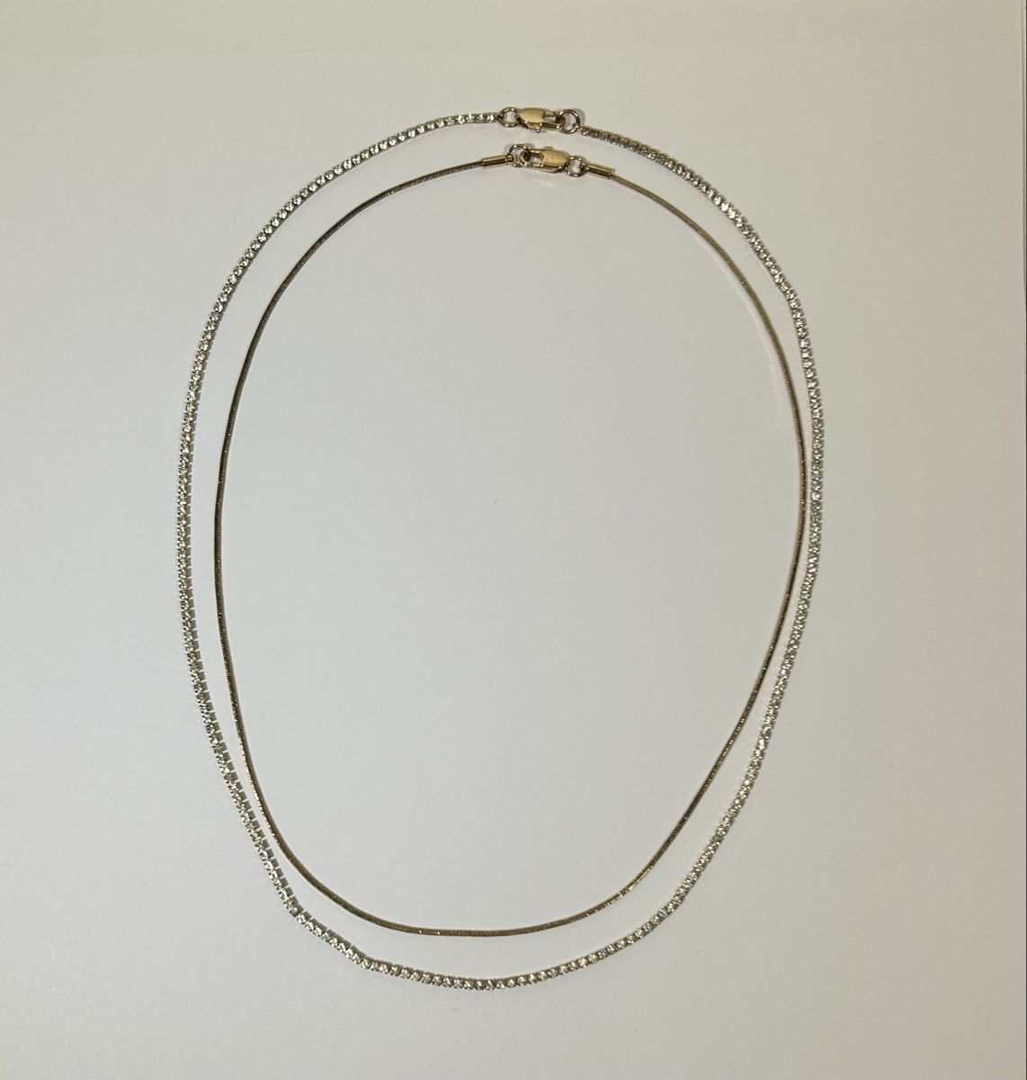 Zara Catenine: Zara - Doppelte Halskette mit Strass – Nuovo (secondo la descrizione) da Aarau venduto da ber_xr6w 1