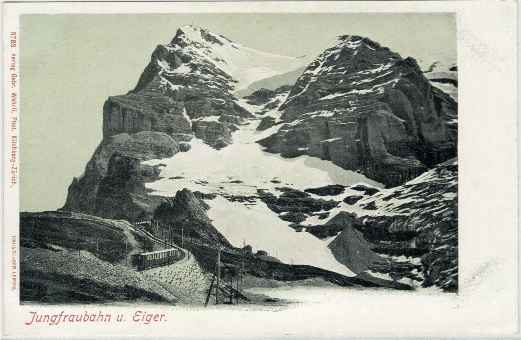 Cartoline postali: BE 213 Jungfraubahn und Eiger Louis Glaser, Leipzig. – Nuovo (secondo la descrizione) da Fribourg venduto da philafri