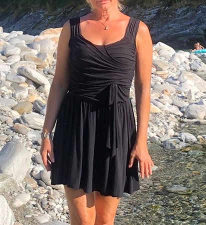Abito Con molti drappeggi di cotone-M/L