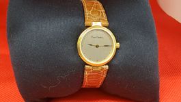 Damenuhr Pierre Cardin Lederarmband goldfarben guter Zustand