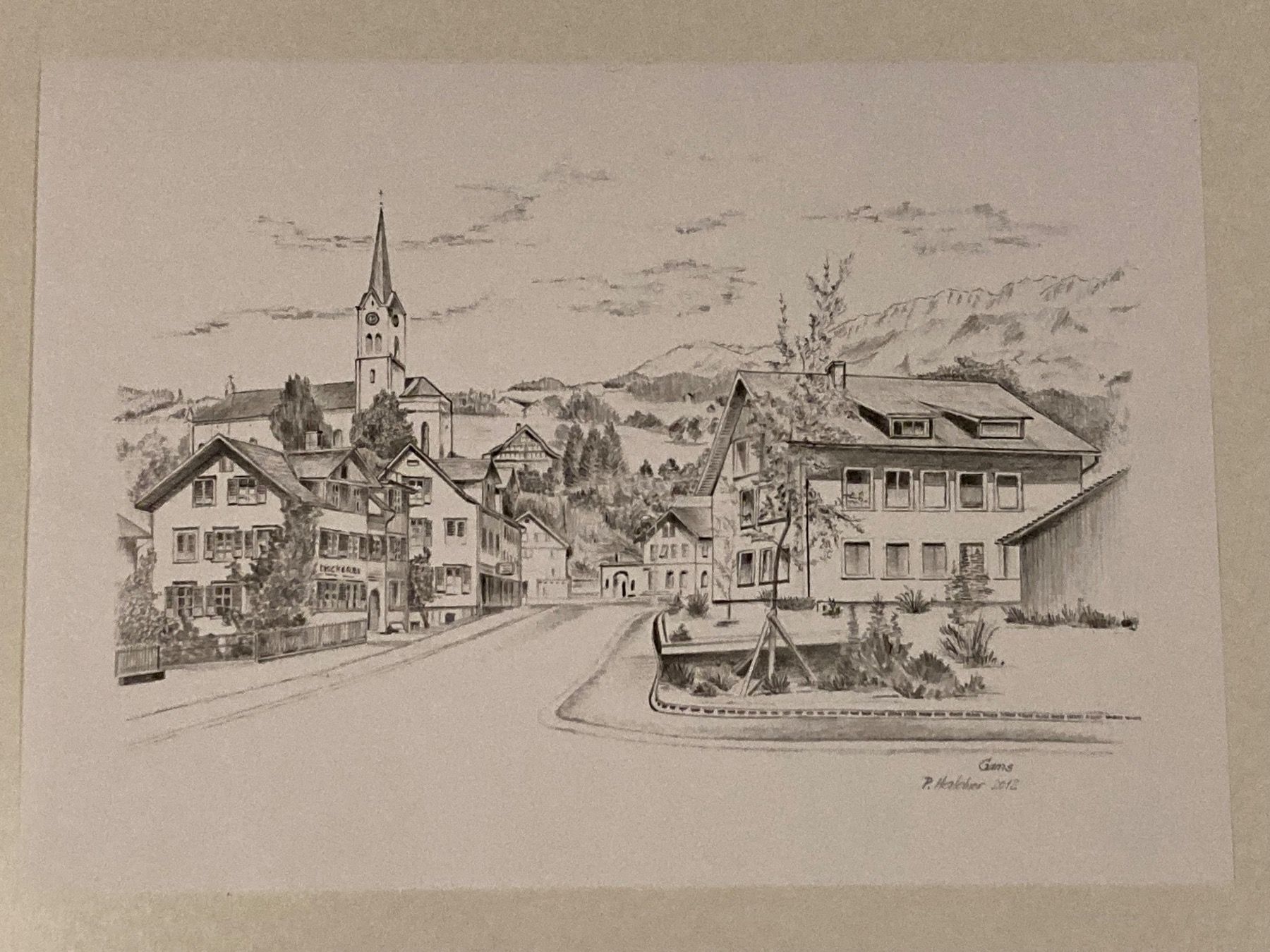 Dipinti: Gams P. Haldner 2012 Dorf Bild – Usato da Hirzel venduto da pjn_d7xp