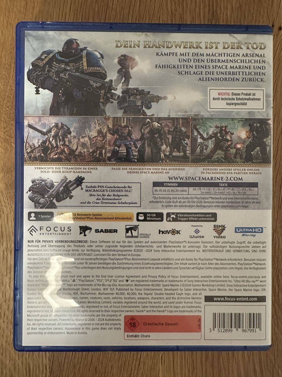 Sony Giochi: Warhammer 40000 Space Marine 2 PS5 – Nuovo (secondo la descrizione) da Zürich venduto da andy_89 1