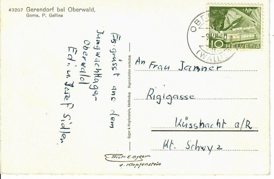 Ansichtskarten: Gerendorf bei Oberwald – Gebraucht aus Hochdorf von Ziegel-16 1