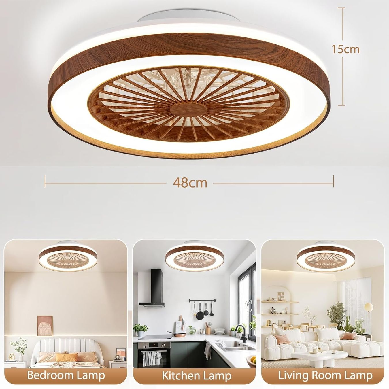 Lampadari & plafoniere: Deckenventilator mit Lampe Ø48 cm Holzoptik dimmbar – Nuovo e nell'imballaggio originale da Zürich venduto da jasminleut 6