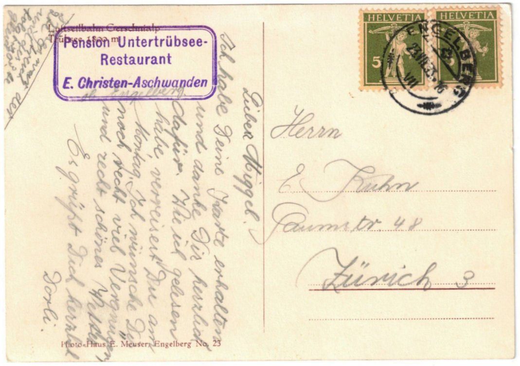 Cartoline postali: Engelberg - Luftseilbahn Gerschnialp--Trübsee – Usato da Binningen venduto da Mountainrider 1
