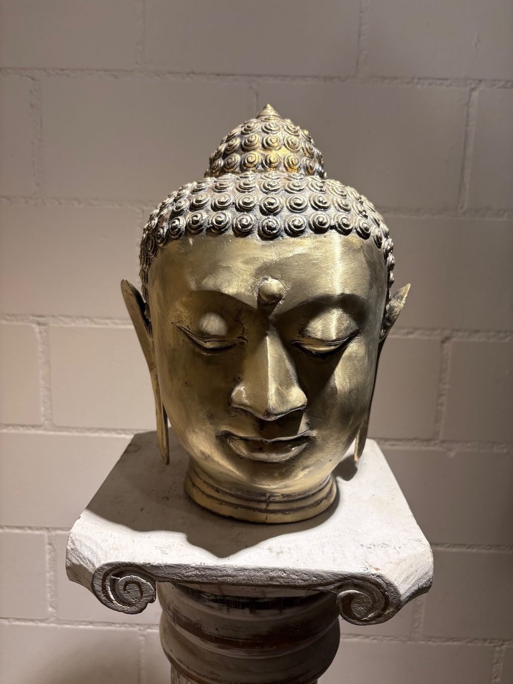 Sculture & Statue: Buddha Kopf 26 cm Messing – Usato da Lenggenwil venduto da Unique_
