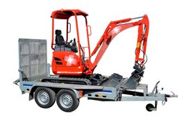 Bagger Mieten mit Transportanhänger