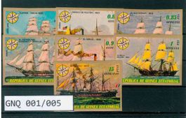 ÄQUATORIALGUINEA 7 BRIEFMARKEN SCHIFFE