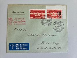 Luftpost, Flugpost, Stempel Lausanne 1938 + Sonderstempel