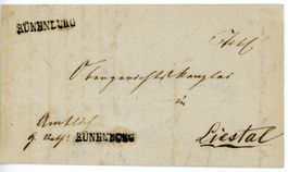 Rünenberg Rünenburg Stabstempel Gr. 30 Liestal 1861 amtlich