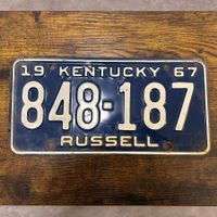 🇺🇸 1967 Vintage Autoschild, Kentucky 848 187