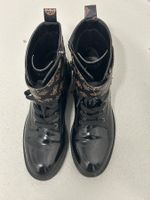 Guess Stiefel schwarz braun Lackleder gebraucht