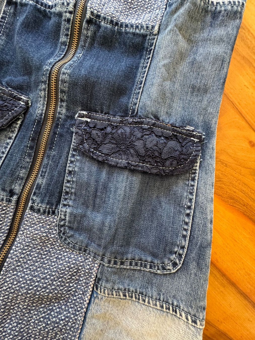 Desigual Vestiti: DESIGUAL cooles Jeans-Kleid Patchwork Gr. 34 mit Spitze – Nuovo (secondo la descrizione) da Meiringen venduto da snahhanssnah 1