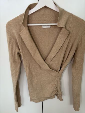 Damen Pullover Anna Field beige gewickelt guter Zustand M