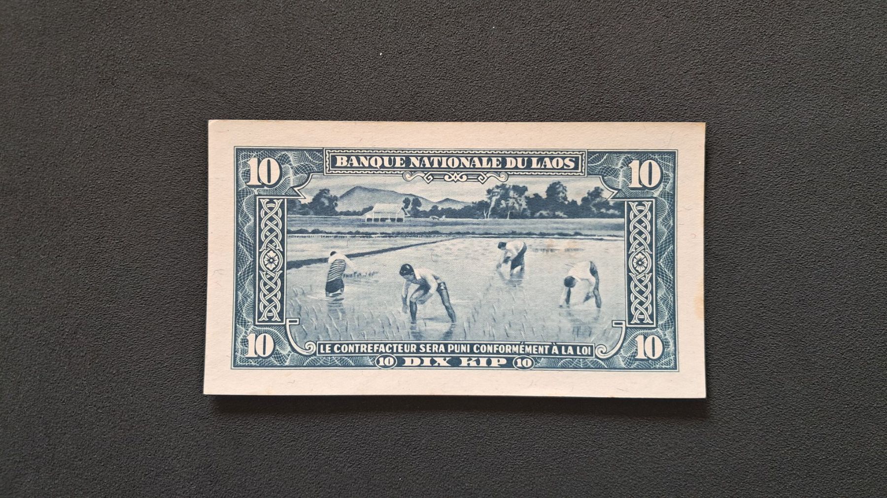 Billets de banque: Laos 10 Kip 1957 Unc – Neuf avec emballage d'origine à Lufingen par E-Auktion 1