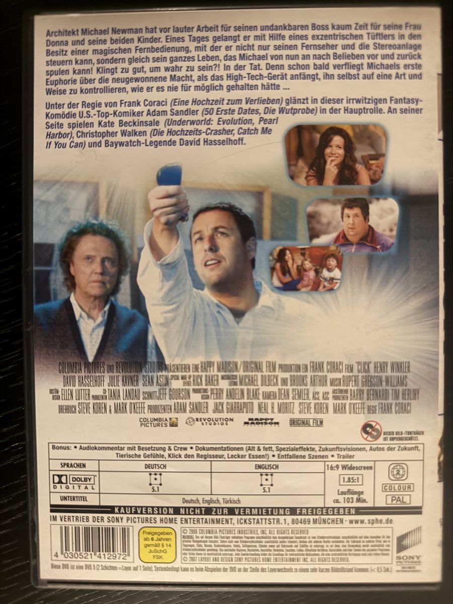 Tutti i DVDs: Klick Adam Sandler neuwertig – Usato da Lausen venduto da EisAmStiel94 1