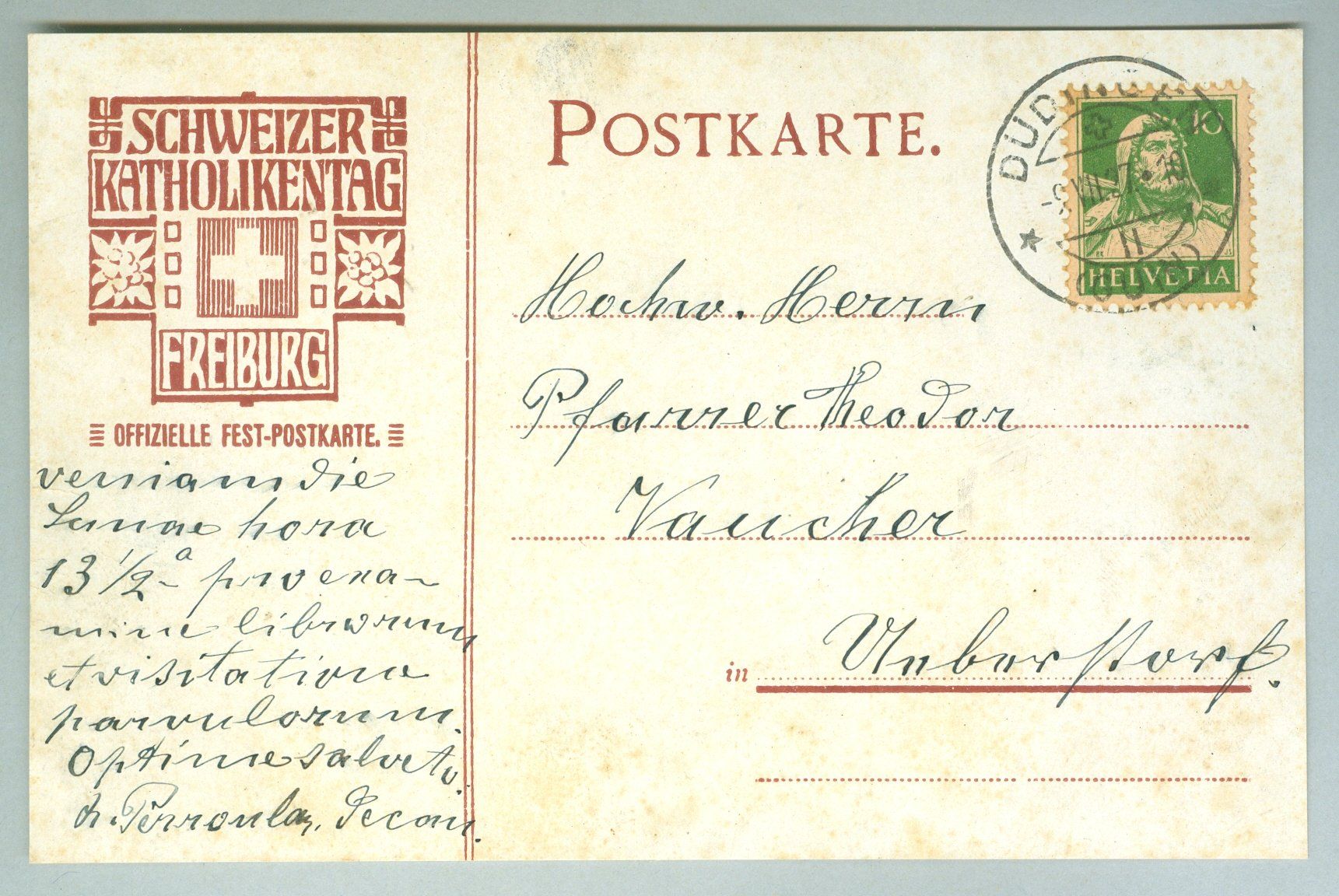 Cartoline postali: 1906 Schweiz AK Kt FR – Usato da Zürich venduto da yago-rot 1