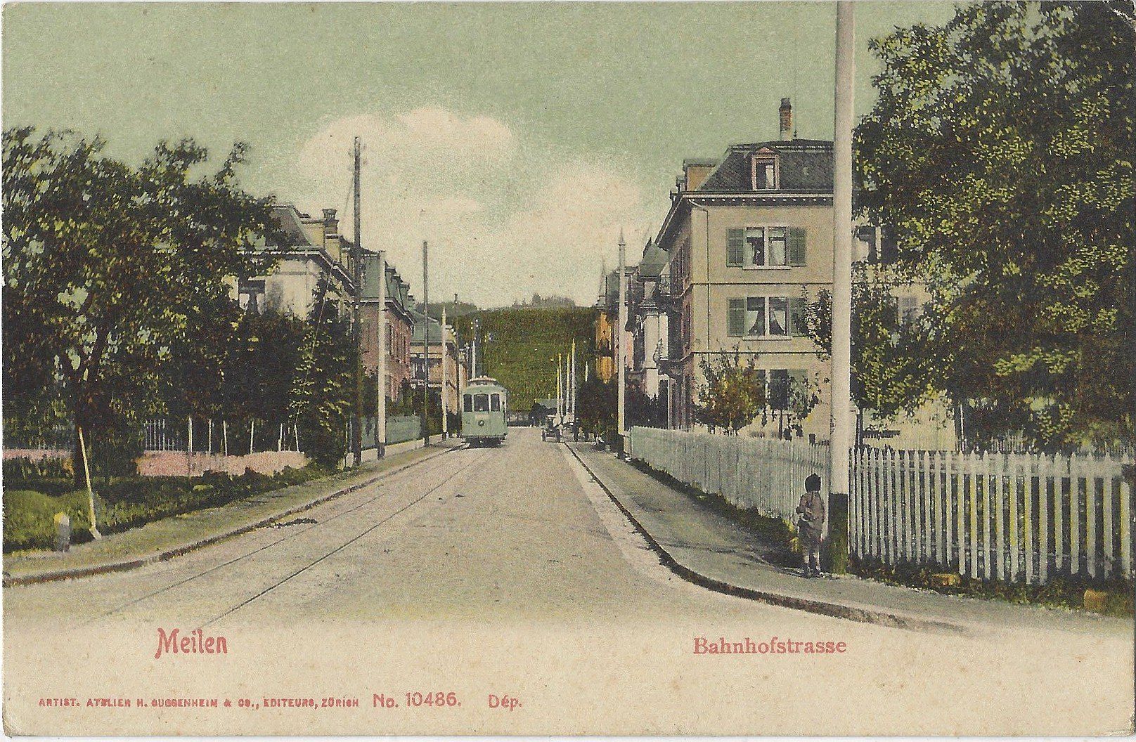 Cartoline postali: Meilen  -   Bahnhofstrasse  mit  Strassenbahn – Usato da Bütschwil venduto da Jackson1A