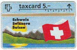 Taxcard 208L_16207 Schweizer Fahne 5 Fr ungebraucht