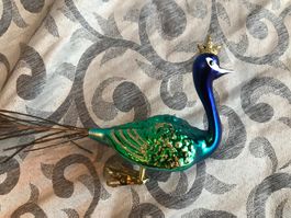 gr. blauer Pfau Christbaumschmuck Ostern Vogel
