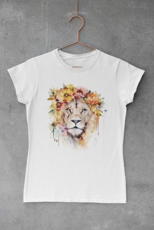 Damen M Löwe Baumwolle T-shirt NEU