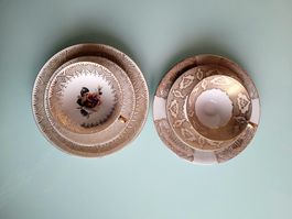 Vintage Kaffeegedeck mit Goldrand, 2 x Stück, Top Zustand!
