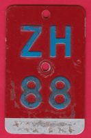 VELONUMMER / FAHRRADSCHILD, ZH 88