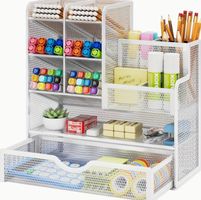 Weisser Schreibtisch Organizer Metall