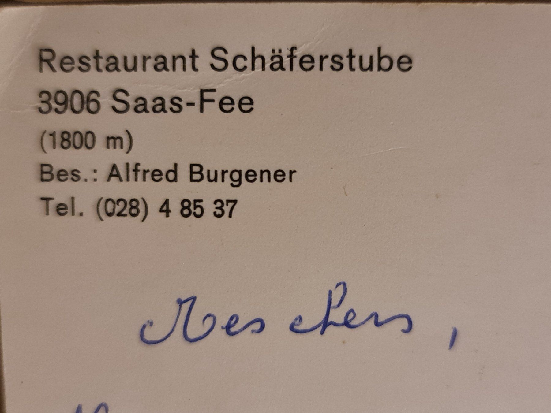 Ansichtskarten: Ansichtskarte Saas-Fee Restaurant Schäferstube Postkarte – Gebraucht aus Dintikon von Vexi 1