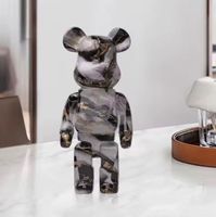 Designer-Bär in Grau-Schwarz-Marmoroptik
