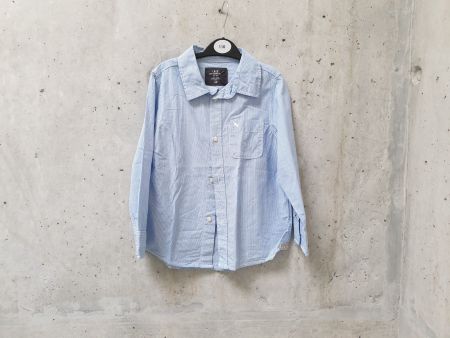 Chemise manches longues H&M, rayé bleu & blanc, garçon, 116