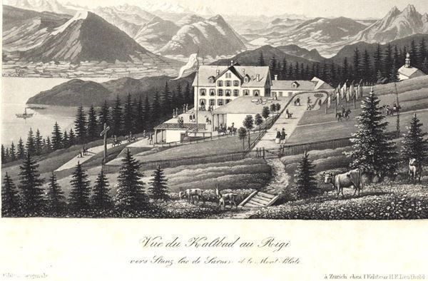Stiche: Rigi Kaltbad  Aquatinta bei Leuthold – Gebraucht aus Rafz von Helvet32 1