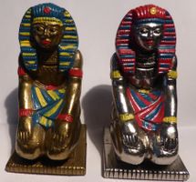 2 AEGYPTISCHE-  PHARAOS;--TUTANCHAMUN;---7,5 CM;--METALL