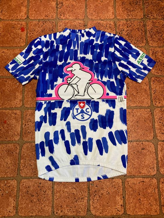 Vintage 90's T-shirt Cyclisme Homme - Maillot Vélo Rétro Coloré Taille M