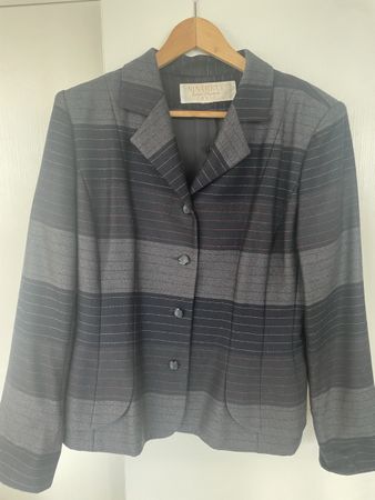 Nina Ricci Blazer (Vintage?) gestreift, Gr. L dunkelblau/gra
