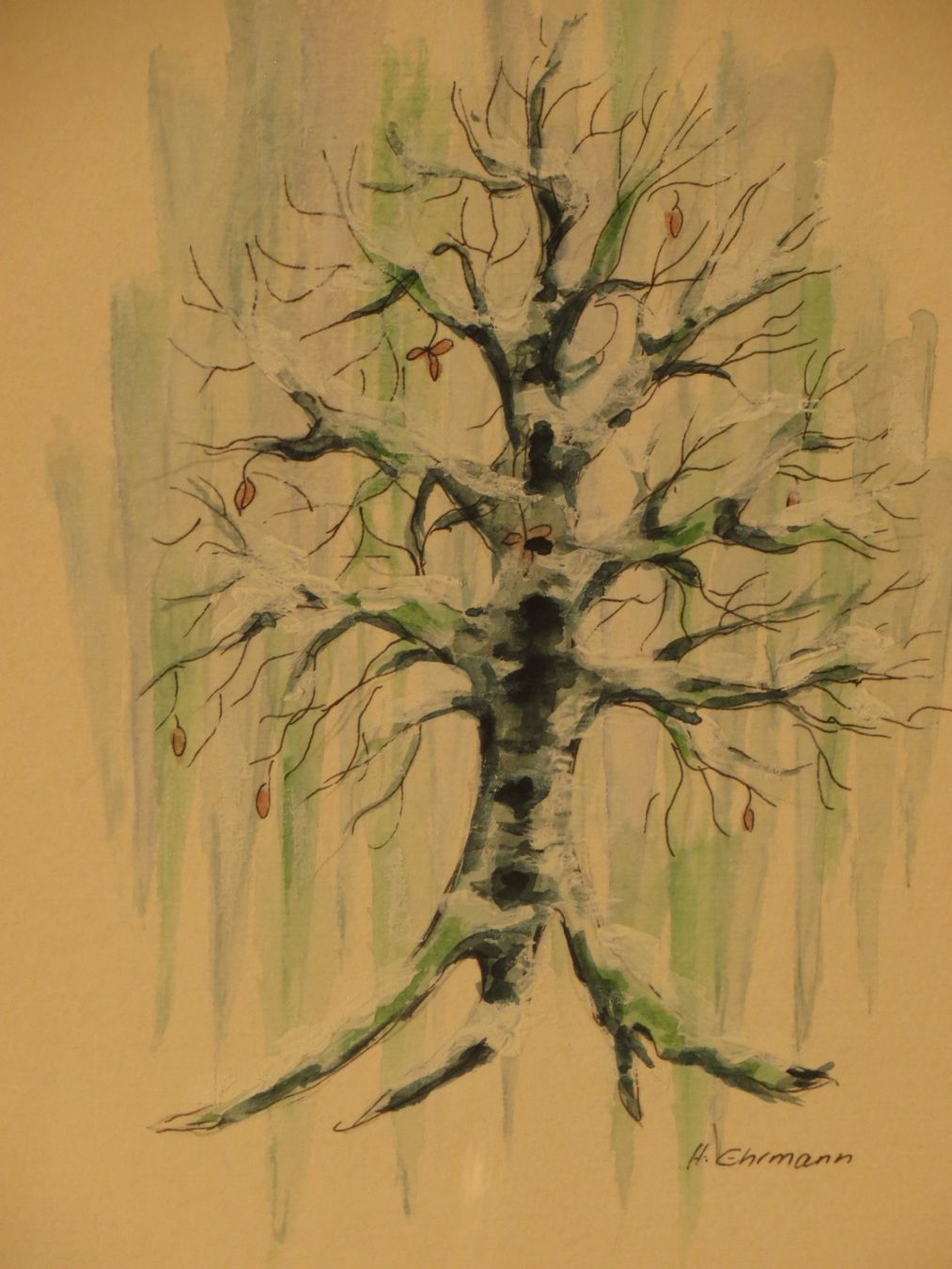 Dipinti: H. Ehrmann: 2 Aquarell-Bilder im Echtgoldrahmen – Usato da Allschwil venduto da FindeAuserlesenes 6